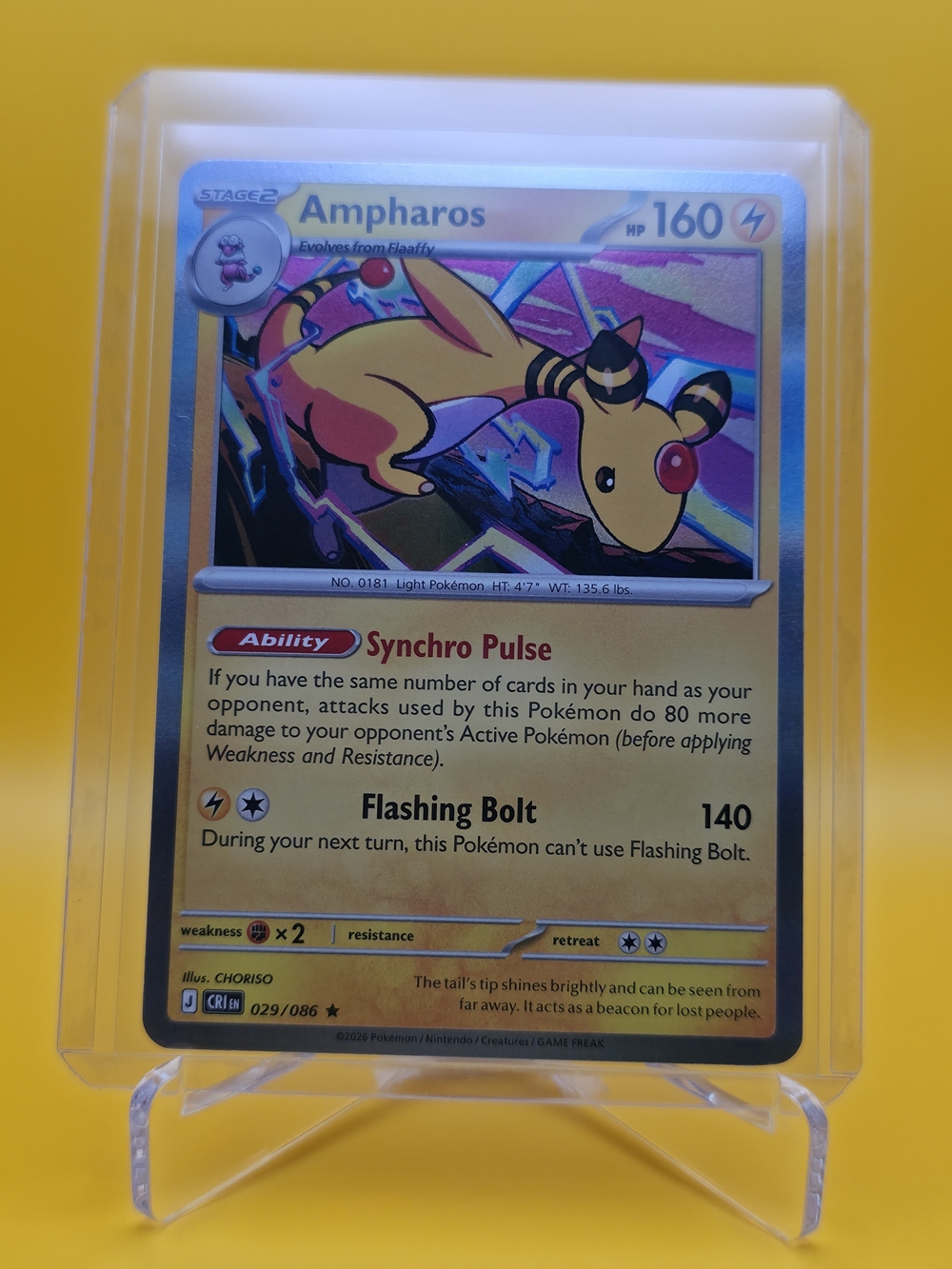 Pokémon TCG - Ampharos - Chaos Rising - Rare - 029/086